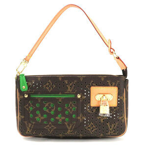 Louis Vuitton Handbag Monogram Perforated Pochette Accessoires Vert Canvas
